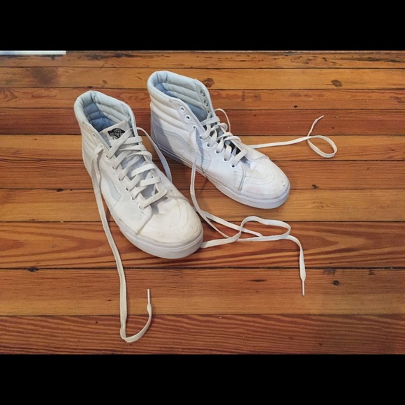 Vans Shoes - Vans Sk8-Hi True White Canvas Shoes Women’s